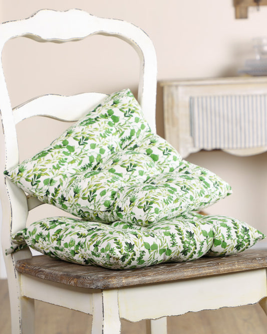 Set of 2 Meadowbrook Cotton Seat Pads with Ties