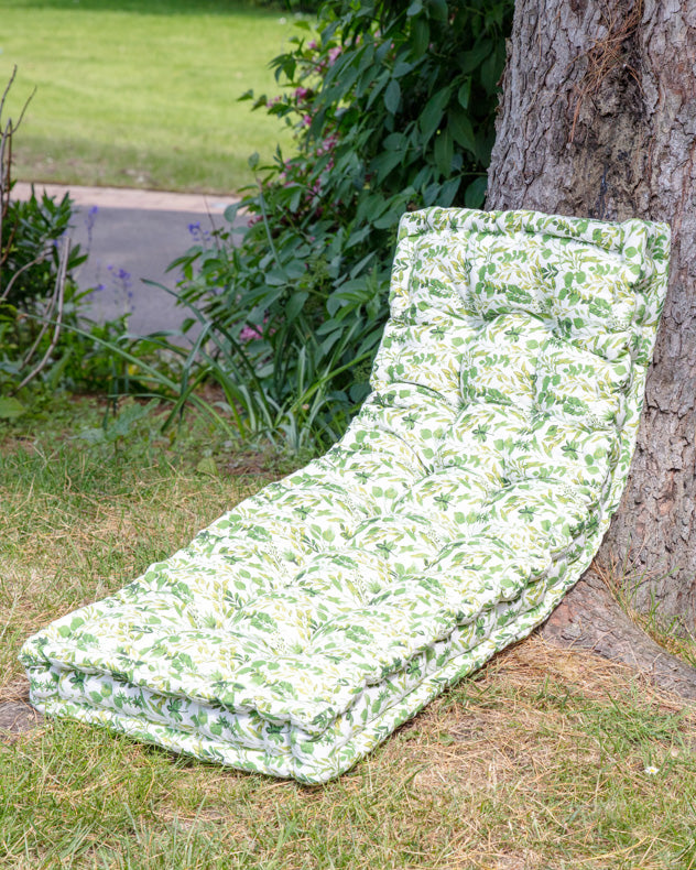 Meadowbrook Botanical Leaf Print Garden Bench Cushion Seat Pad