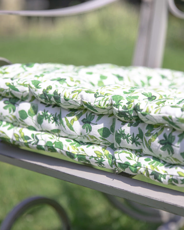 Meadowbrook Botanical Leaf Print Garden Bench Cushion Seat Pad