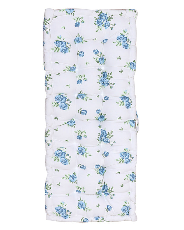 Blue Floral Print Bench Pad