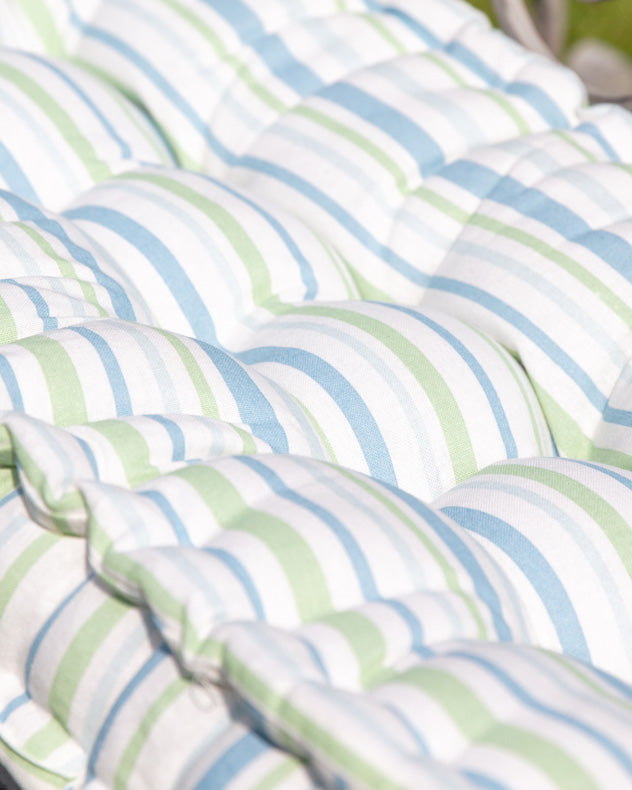 Tenby Stripe Pastel Vintage Garden Bench Mattress Cushion