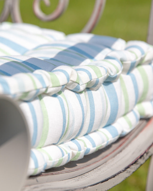 Tenby Stripe Pastel Vintage Garden Bench Mattress Cushion