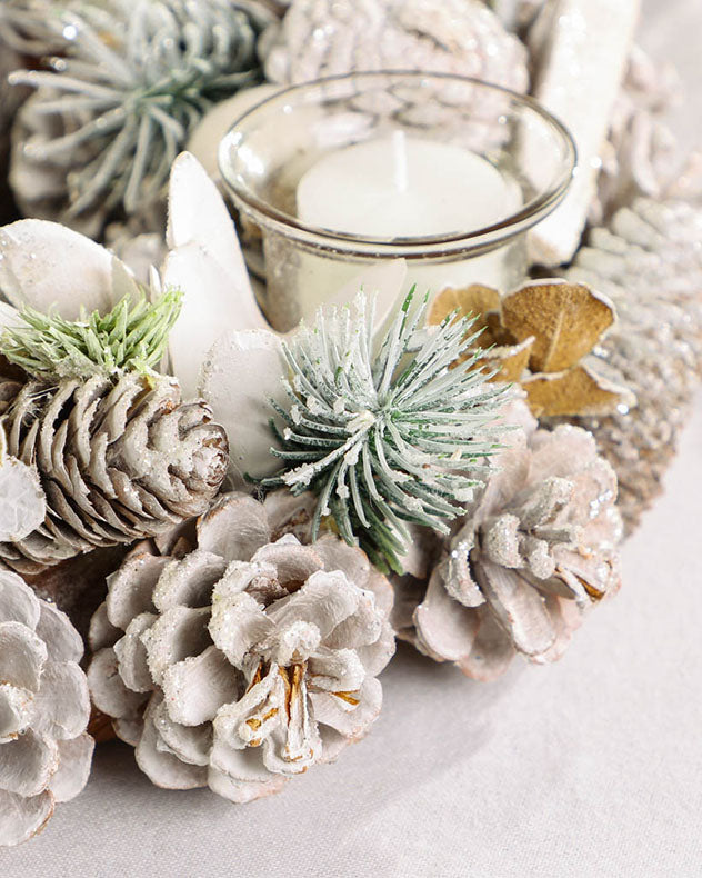 close up of white centrepiece