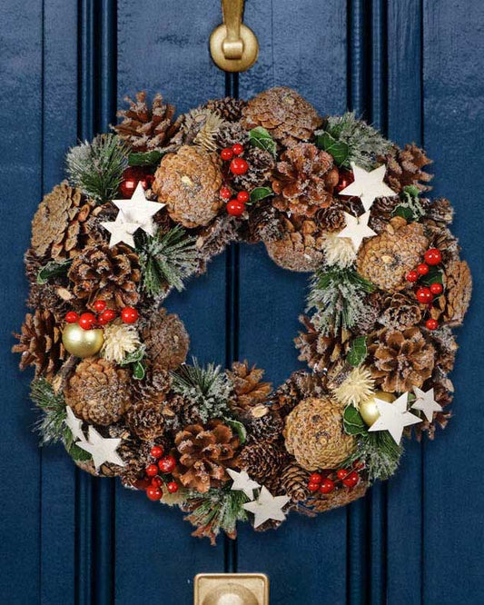 Starry Night Christmas Wreath 34cm