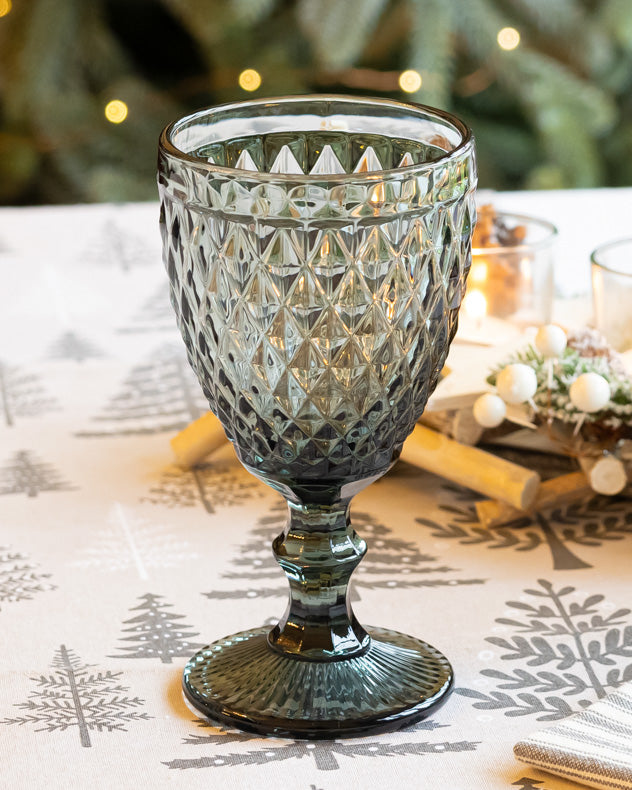 handmade embossed wine glass
