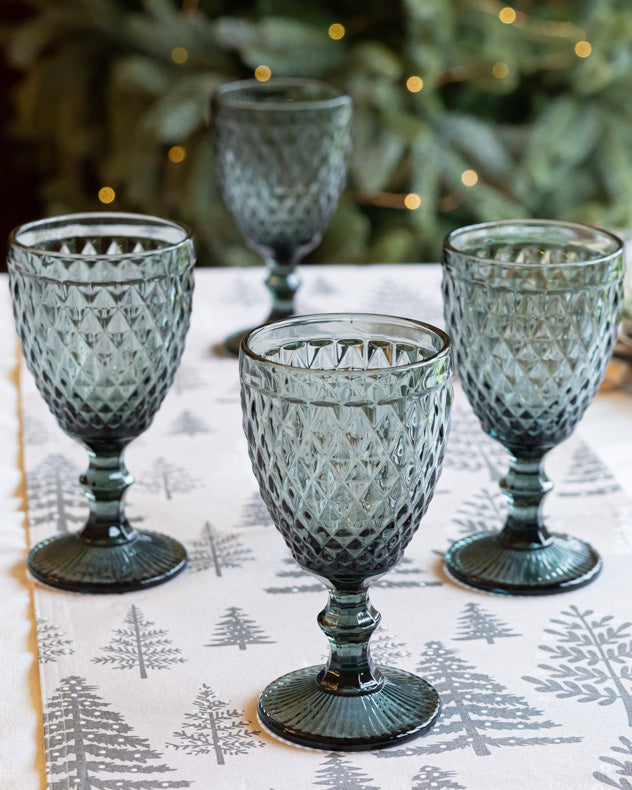 handmade embossed wine glass