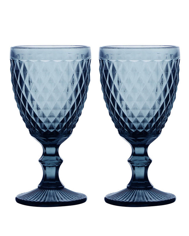 Rococo Blue Wine Goblet
