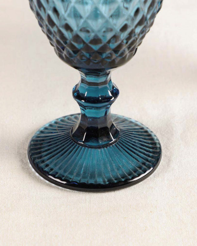 Rococo Blue Wine Goblet