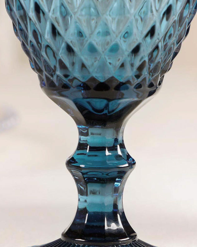 Rococo Blue Wine Goblet