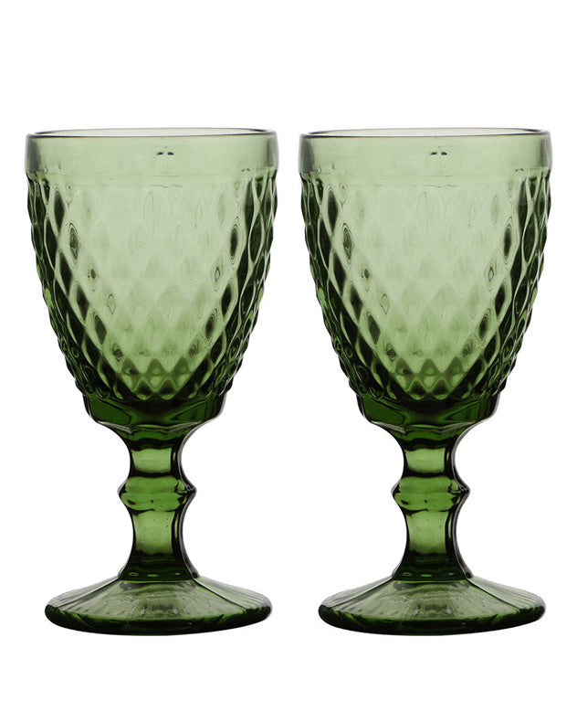 Rococo Green Wine Goblet