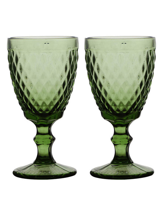 Rococo Green Wine Goblet
