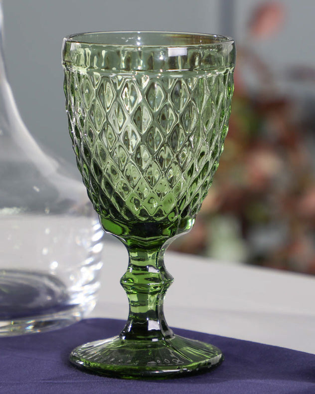 Rococo Green Wine Goblet
