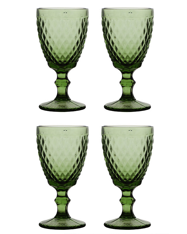 Rococo Green Wine Goblet