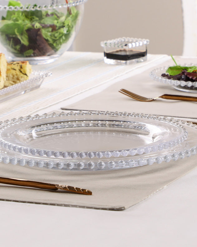 Bella Perle Beaded Glass Charger Plate