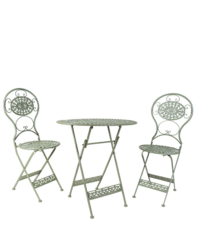 Two Person Pistachio Green Garden Bistro Set