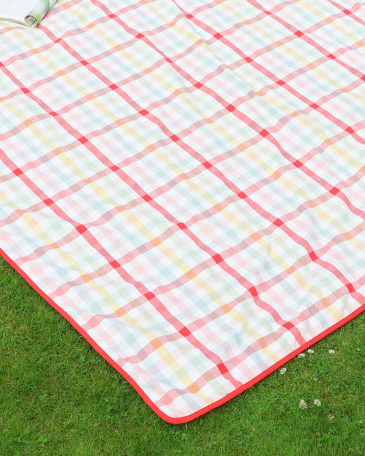 Chantilly Pastel Finish Gingham Picnic Blanket
