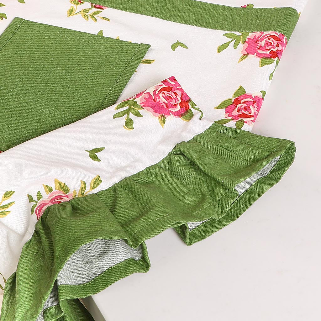 Vintage Floral Kitchen Apron and Oven Glove Set