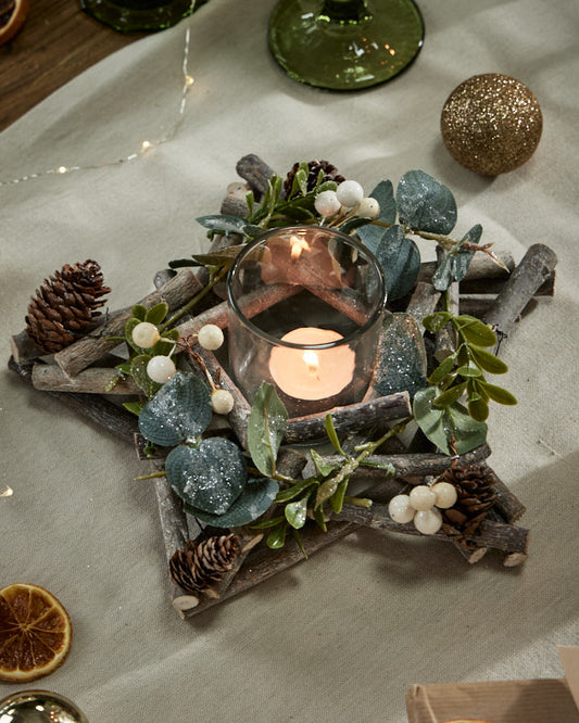 Nature Trail Star Christmas Candle Holder