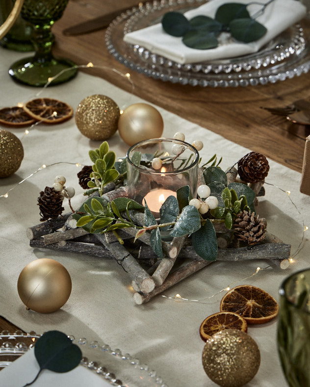 Nature Trail Star Christmas Candle Holder