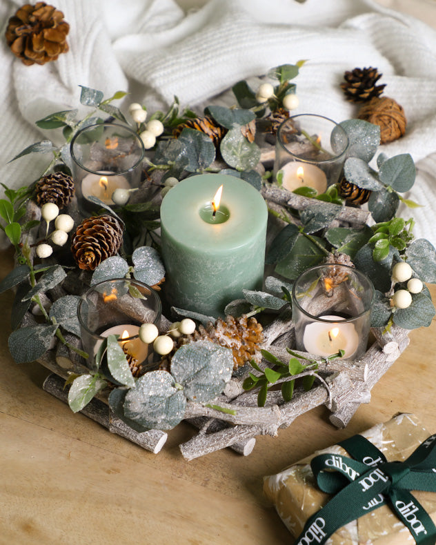 Nature Trail Christmas Wreath Candle Holder