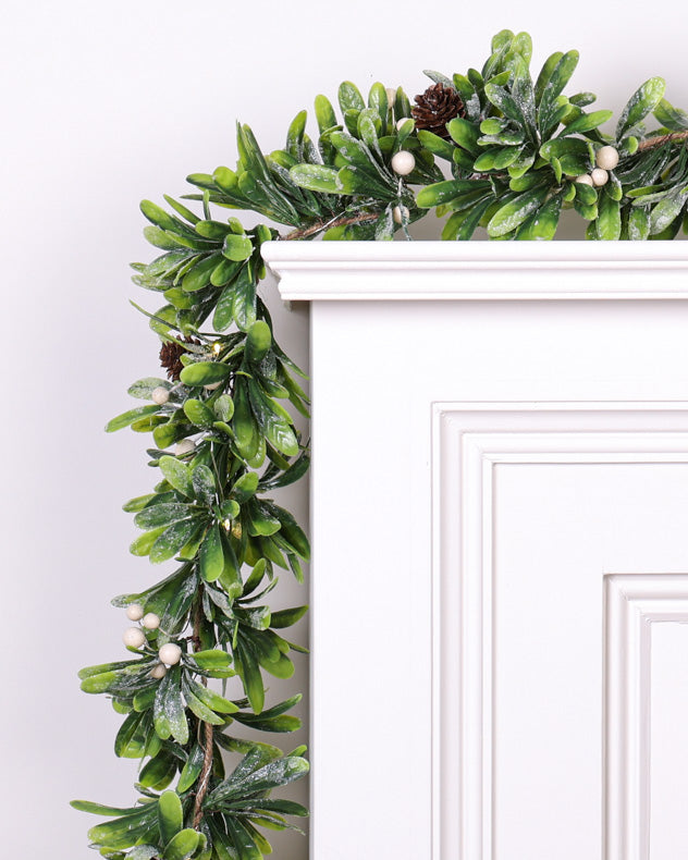 christmas garland white berry and pinecone