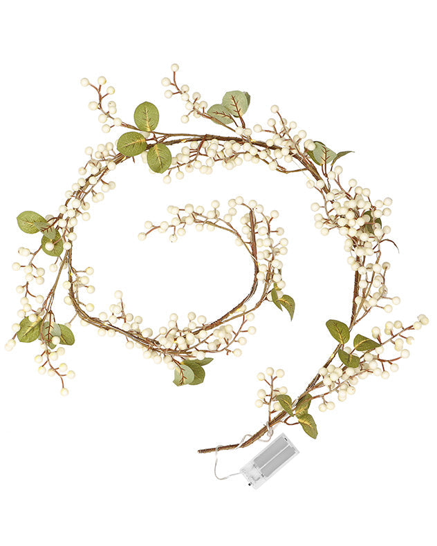 5ft LED White Mistletoe Christmas Garland Decoration