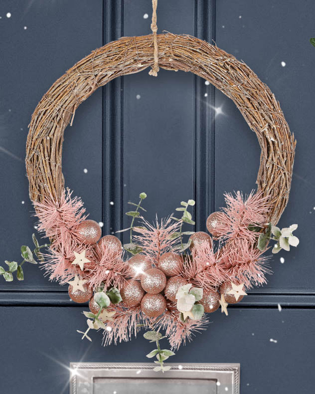 Sugar plum Half Moon Wreath 33cm