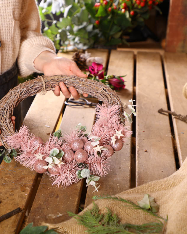 Sugar plum Half Moon Wreath 33cm