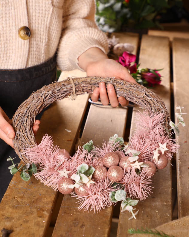 Sugar plum Half Moon Wreath 33cm