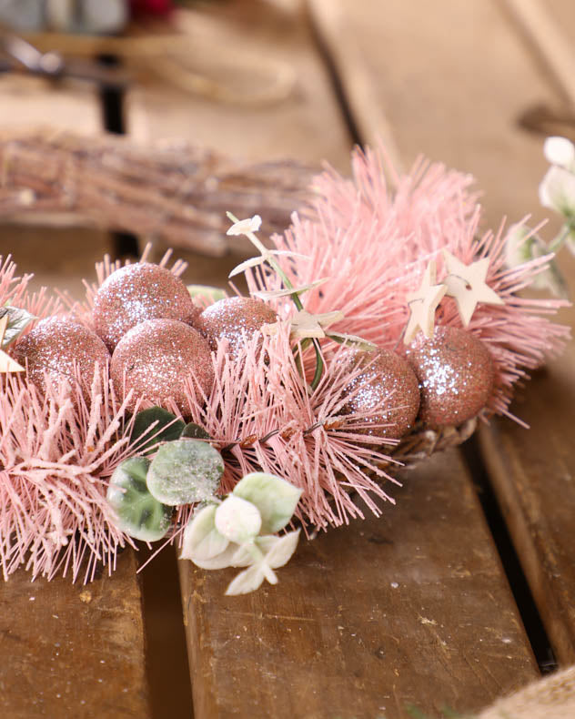 Sugar plum Half Moon Wreath 33cm