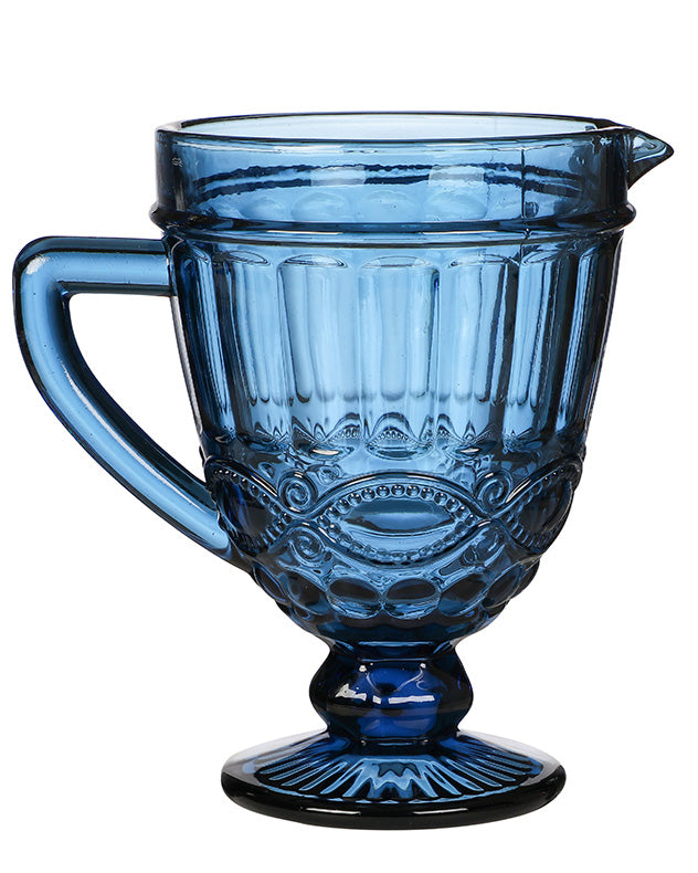 Aurielle Sapphire Blue Glass Serving Pitcher Jug