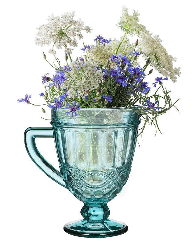 Vintage Style Turquoise Glass Vase