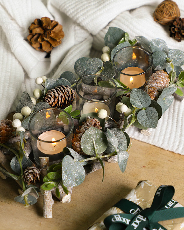 Nature Trail Christmas Tealight Holder Trio