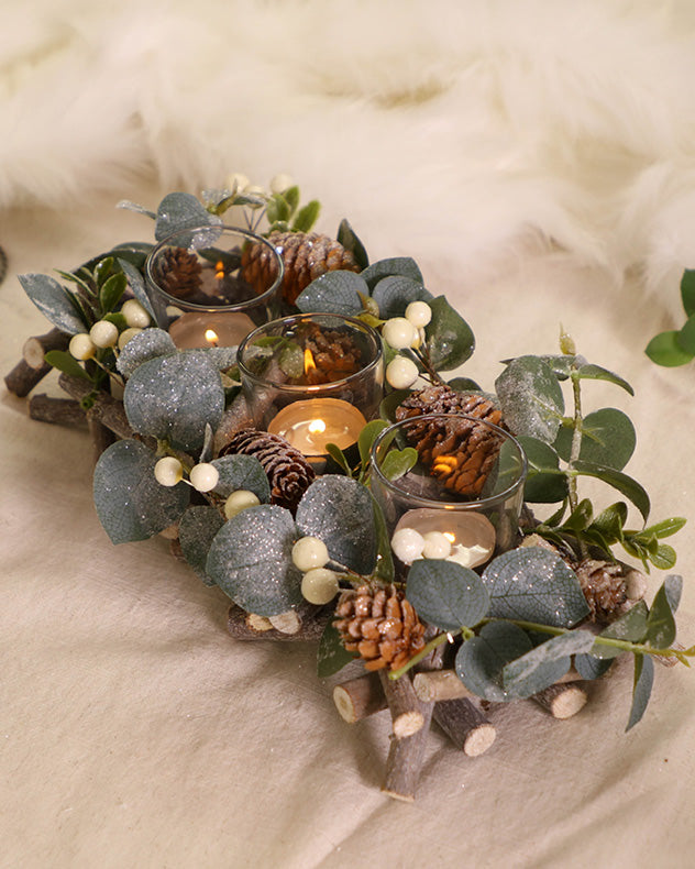 Nature Trail Christmas Tealight Holder Trio