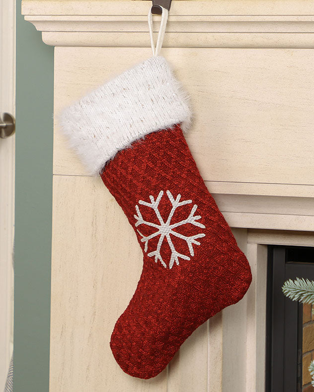 snowflake christmas stocking