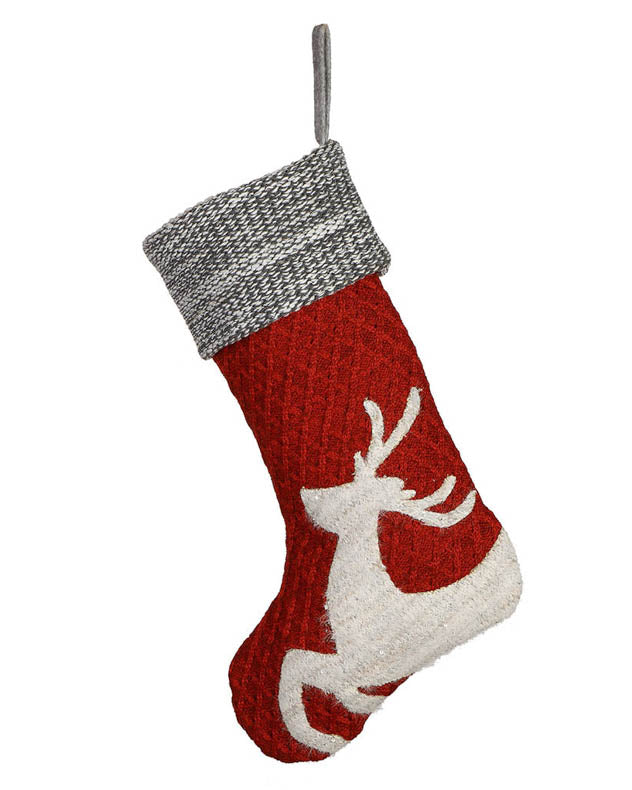 traditional reindeer christmas stocking