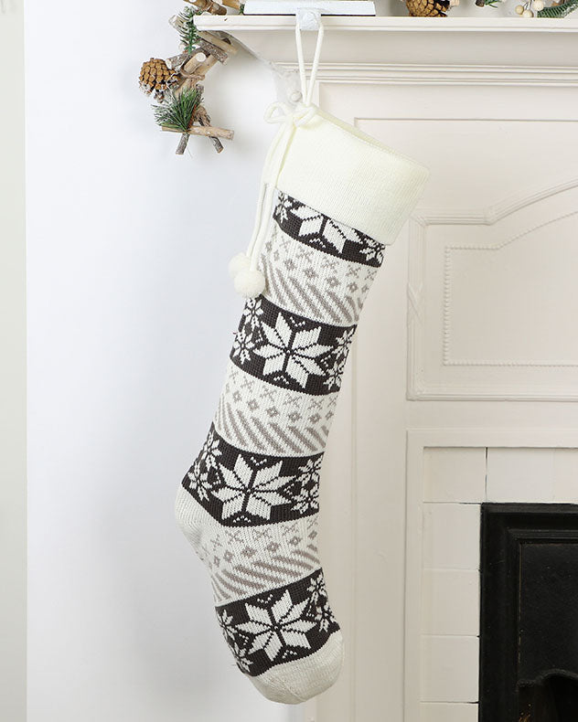 traditional snowflake christmas stocking