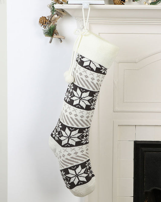 traditional snowflake christmas stocking