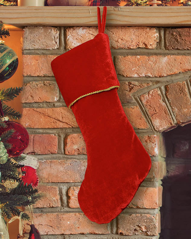 Knightsbridge Red Velvet Christmas Stocking