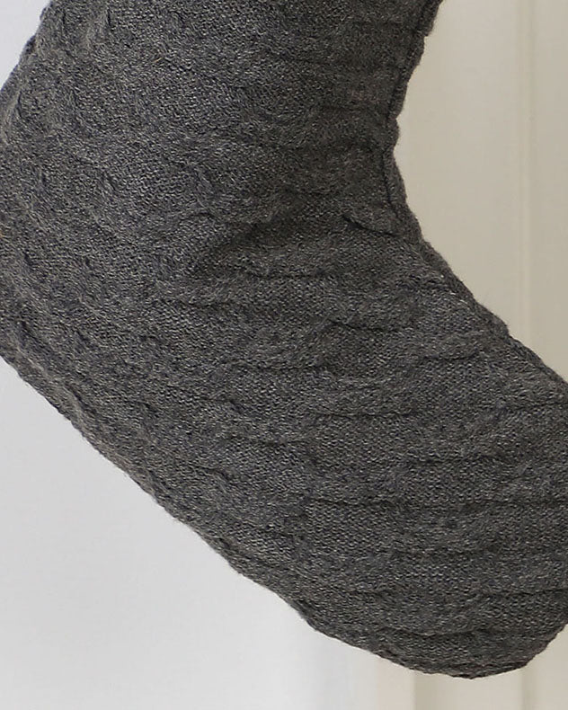 Nordic Knit Grey Christmas Stocking