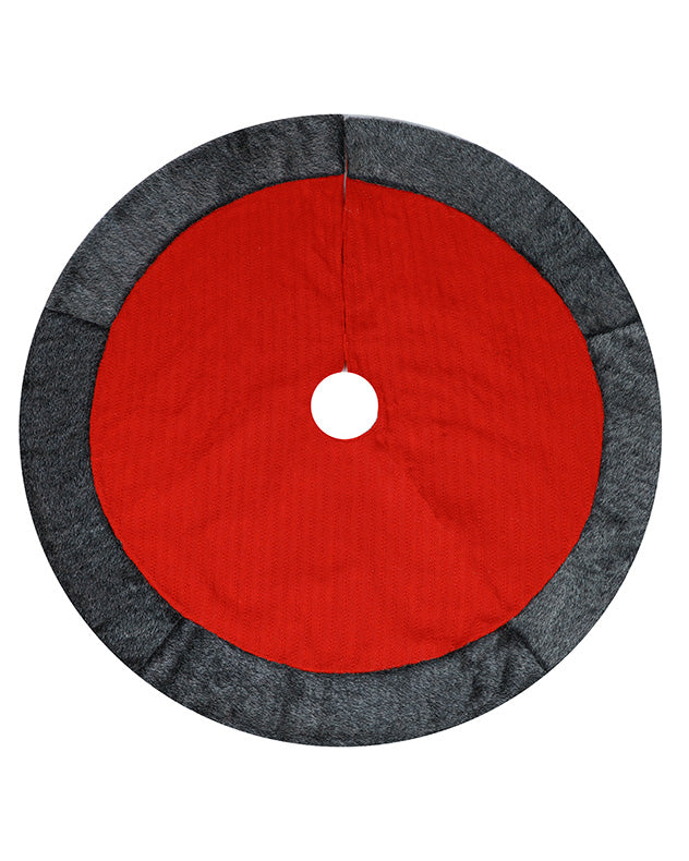 Red Nordic Christmas Tree Skirt