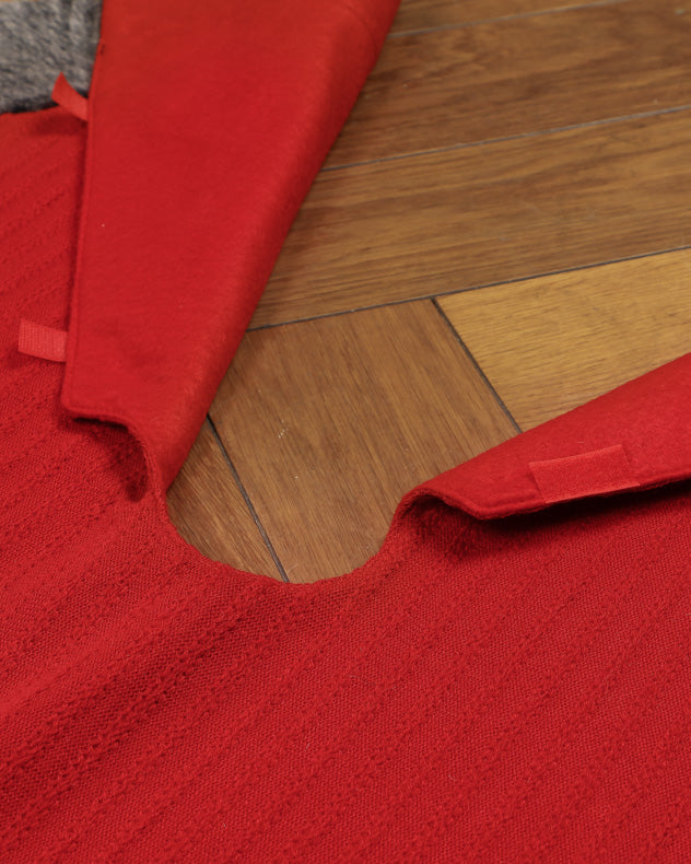 Red Nordic Christmas Tree Skirt