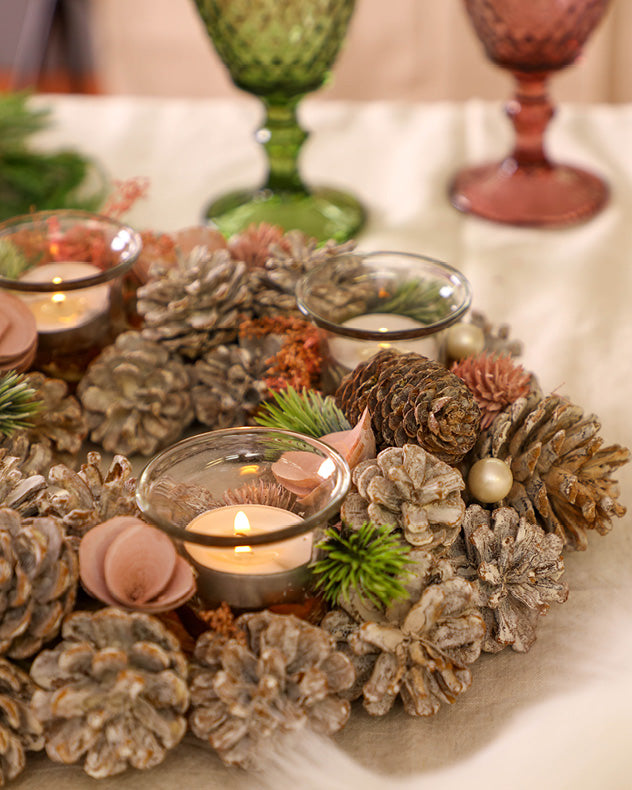 Winter Meadow Tea Light Holder Centrepiece