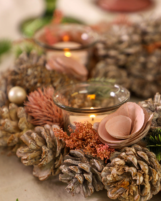 Winter Meadow Tea Light Holder Centrepiece