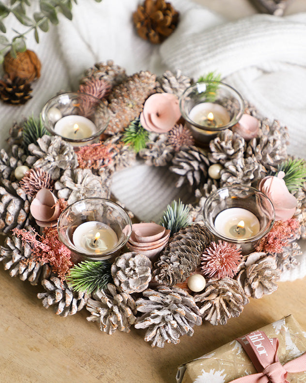 Winter Meadow Tea Light Holder Centrepiece
