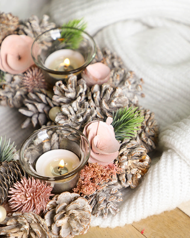 Winter Meadow Tea Light Holder Centrepiece