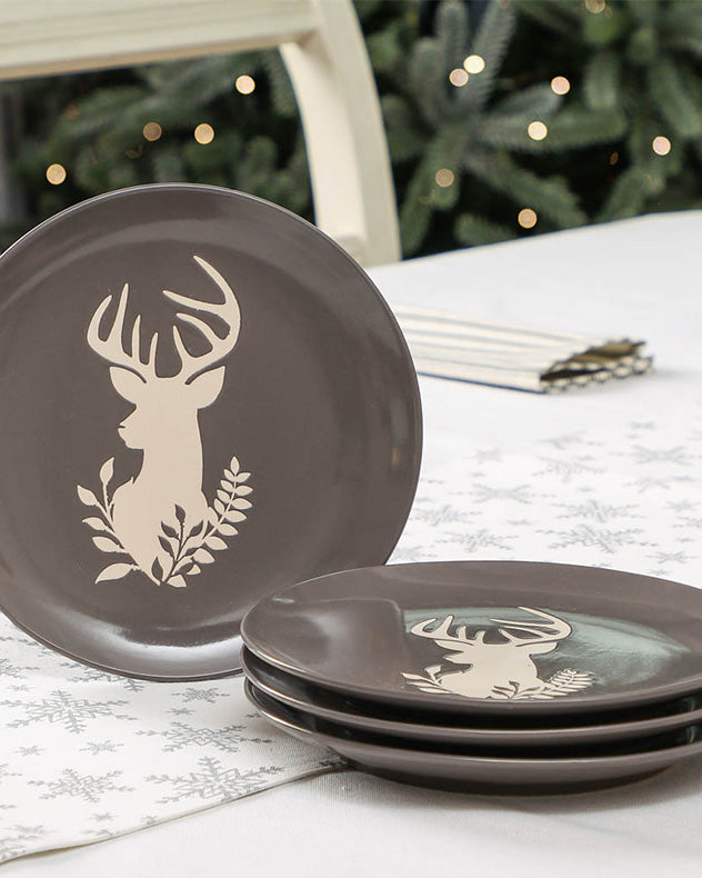 Set of 6 Woodland Stag Side Plates