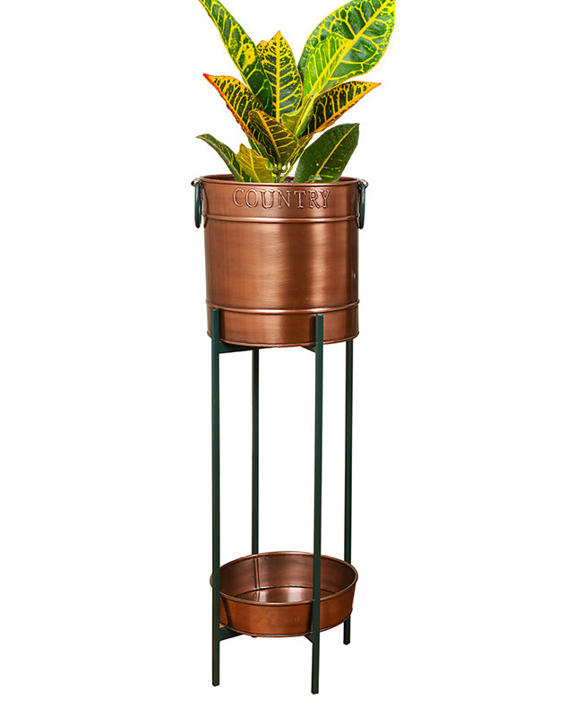 Copper and Emerald Green Standing Champagne and Ice Bucket