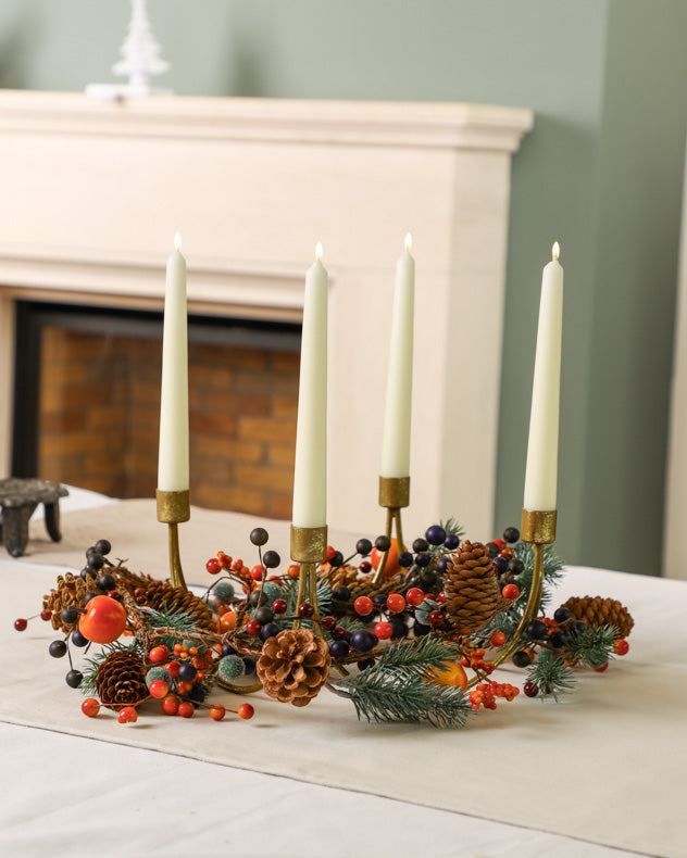 Gold Wave Taper Candle Holder