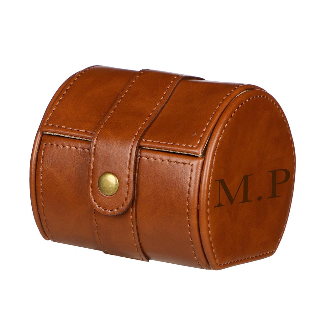 Tan Brown Leather Travel Watch Holder